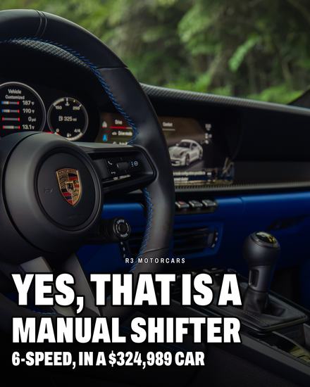 GT3 Touring carousel, slide four: yes, that is a manual shifter