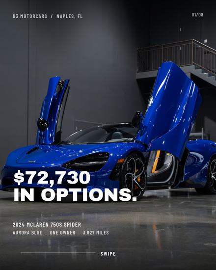 McLaren 750S carousel, house style, slide one