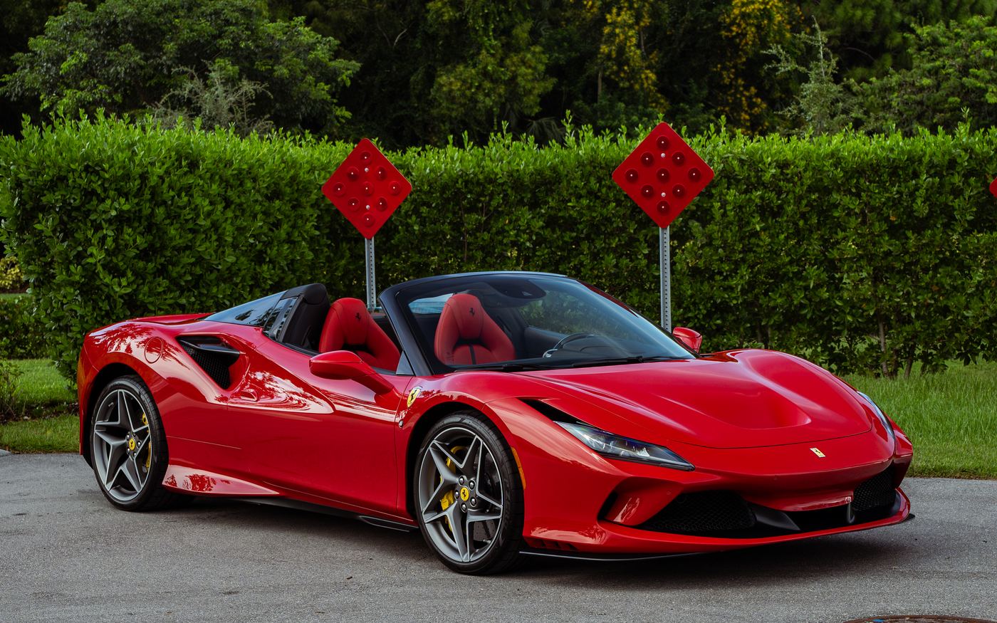 2022 Ferrari F8 Spider in Rosso Corsa, shot for R3 Motorcars